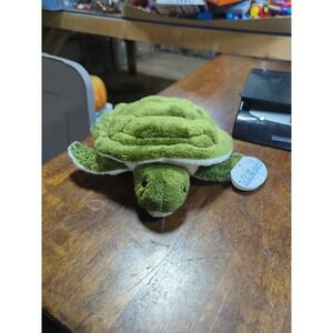 Vintage Wishpets Sea Turtle Jolene 2004 Stuffed Animal Plush Toy Green Cream